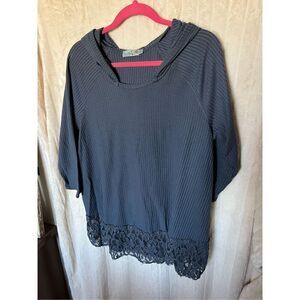 Unity World Wear Blue Hooded Top Woman’s Size 1X